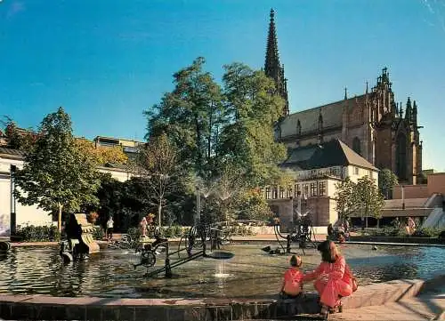 Switzerland Basel Tinguely's fountain near theatre & Elisabeth's church