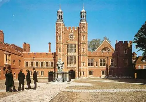 England Eton College School Yard with Lupton's Tower & Founder's Statue