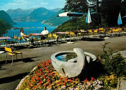 Switzerland Kurhotel Serpiano Aussicht von der Terrasse auf Luganersee