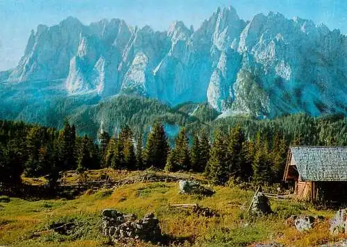 Austria Gossaukamm von der Ebenalm picturesque mountain scenery & wooden hut