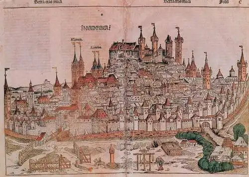 Germany Nurnberg 1493 coloured woodcut