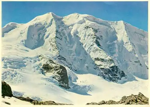Switzerland Piz Palu snow-covered landscape detail view