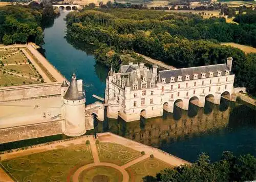 France Chateau de Chenonceaux vue aerienne