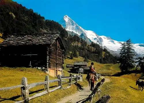 Switzerland Val d'Herens La Dent Blanche types and scenes picturesque view