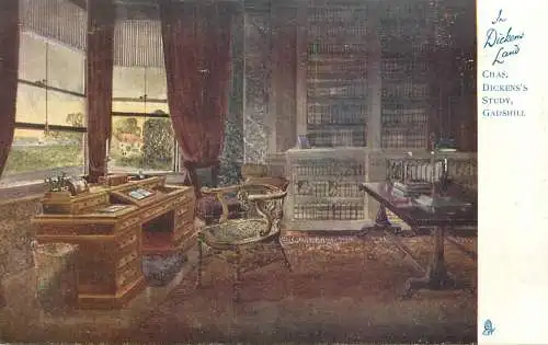 British fine art scenic postcard painting Gadshill Dicken's house