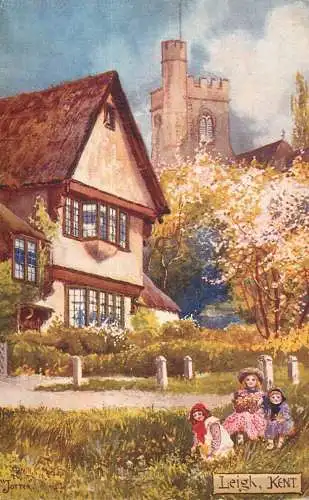 British fine art scenic postcard painting Kent Leigh