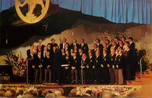 Music and musicians postcard Llangollen music competition male voice choir