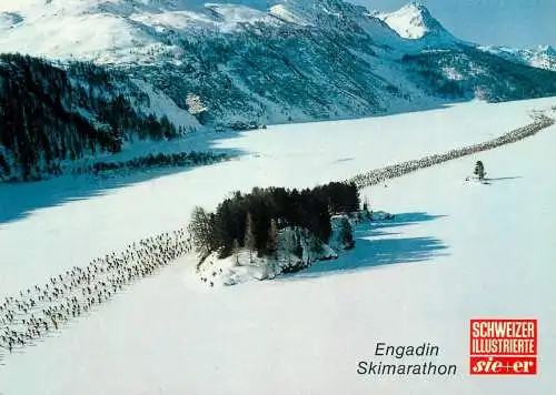 Switzerland Engandin Skimarathon auf dem Silsersee