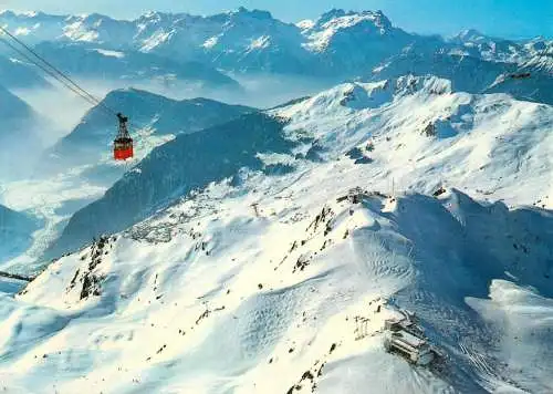 Switzerland Verbier sations superieures des Attelas funiculaire & Dents du Midi vue generale