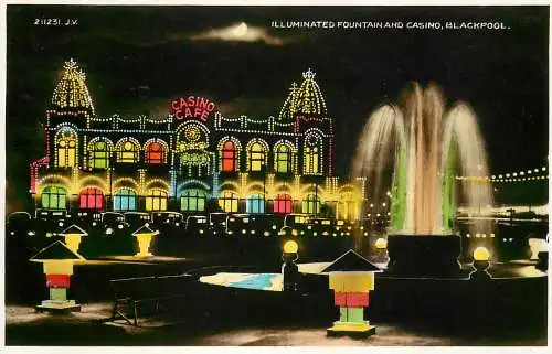 England Blackpool illuminated fountain & casino