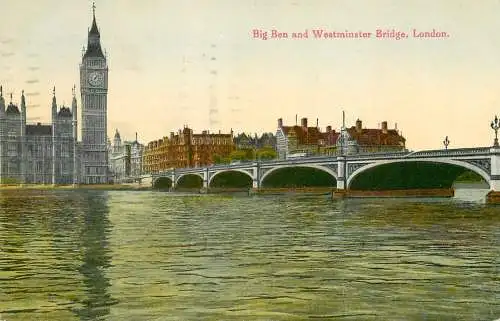 England London Big Ben & Westminster Bridge