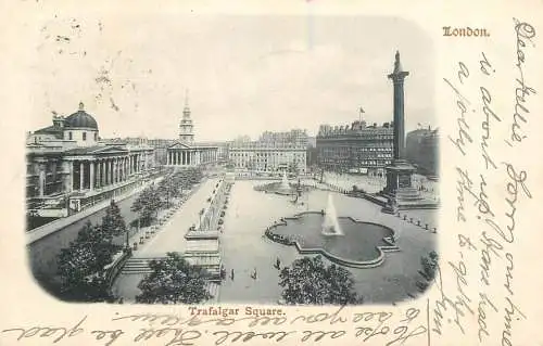 England London Trafalgar Square panoramic view