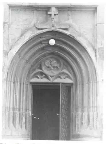 Romania architecture photo 9 x 12 cm Romania church portal  facade 1965