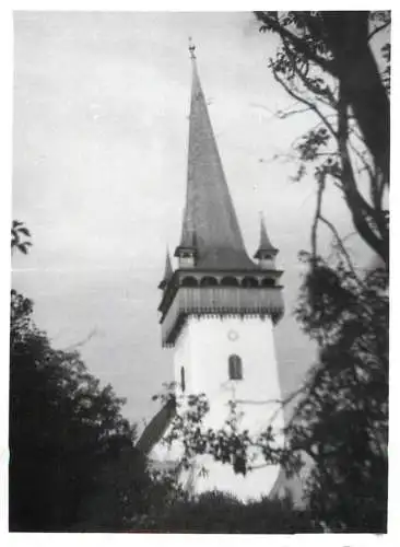 Romania architecture photo 9 x 12 cm Romania church facade and tower 1965
