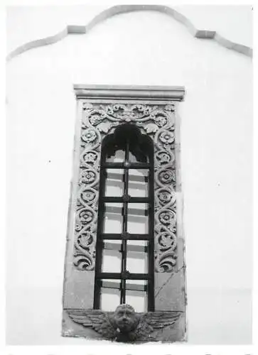 Romania architecture photo 9 x 12 cm facade window and bass relief