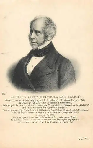 Lord Vicomte Henry John Temple great English statesman
