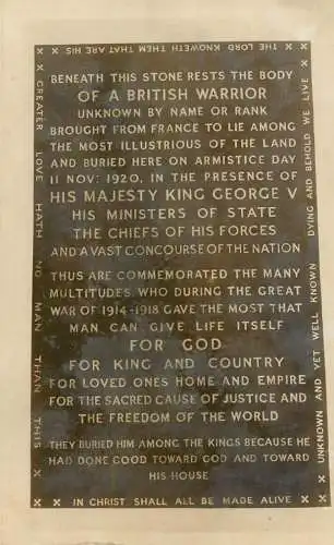 Unknown British Soldier Memorial Stone