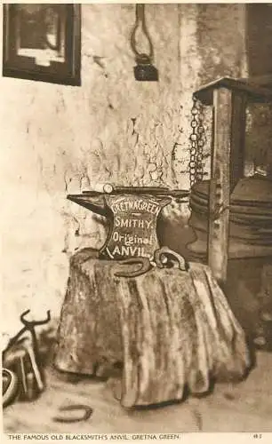 Greta Green famous old blacksmith anvil
