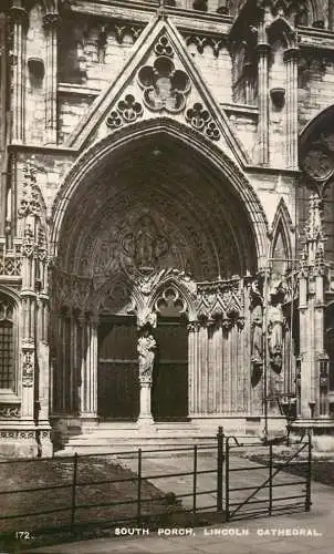 England Lincoln Cathedral south porch detail aspect