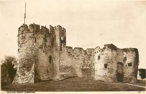 Wales Chepstow historical landmark ruins principal front