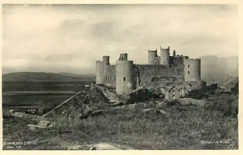 Wales Harlech Castle from southwest