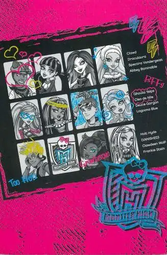 Monster High by Panini 2011 Mattel Inc. card Clawd Draculaura Spectra Vondergeist Abbey Bomiinable