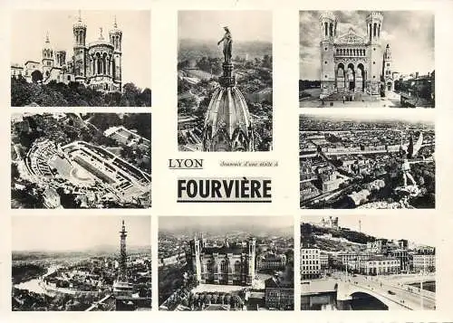 France Rhone Lyon vue de Fourviere 1958