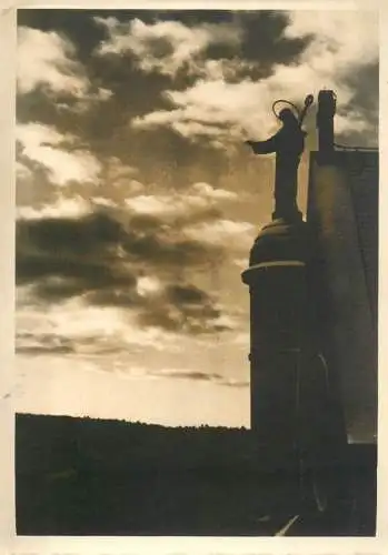 Religious card Jesus statue and Psalm