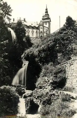 Hungary Lillafured hotel palace with waterfall