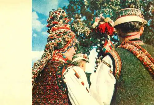 Romania folklore & ethnography traditional costumes in bride and groom wedding party