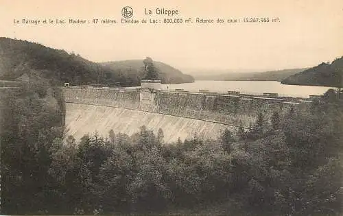 Belgique La Gileppe barrage et lion statue