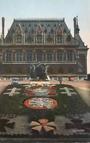 cpsm France Calais Hotel de Ville & mosaique vue partielle