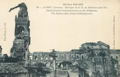 Guerre 1914-1916 France Albert (Somme) basilique