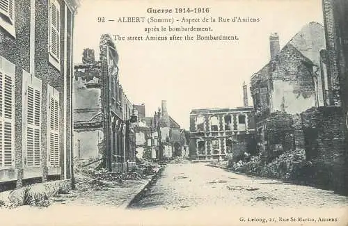 Guerre 1914-1916 France Albert (Somme) ruins