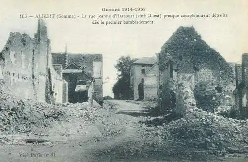 Guerre 1914-1916 France Albert (Somme) ruins