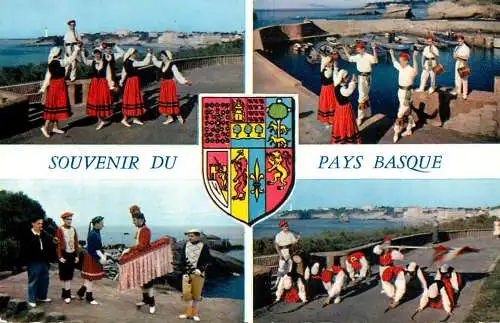 cpsm France souvenir de Pays Basque costumes traditionnels, types et scènes ethniques