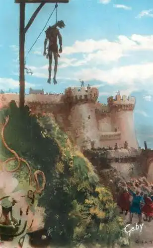 cpsm France Domfront (Orne) tue par pendaison