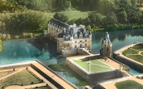 cpsm France Chenonceaux vue aerienne du chateau