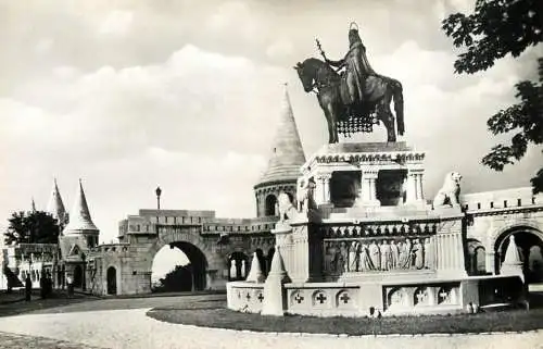 Hungary Budapest Halaszbastya with Szent Istvan monument
