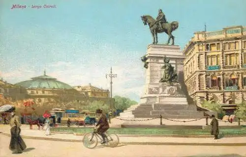 Italy Milano Largo Cairoli monumento eqeustre