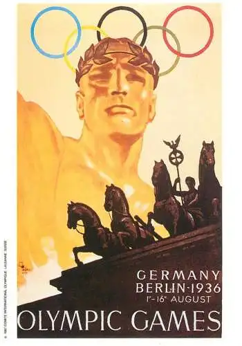 Olympic Games poster postcard 1991 - Germany Berlin