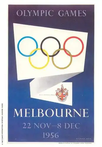 Olympic Games poster postcard 1991 - Melbourne