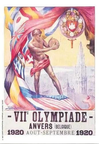 Olympic Games poster postcard 1991 - Anvers Belgium