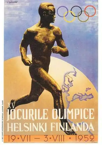 Olympic Games poster postcard 1991 - Finland