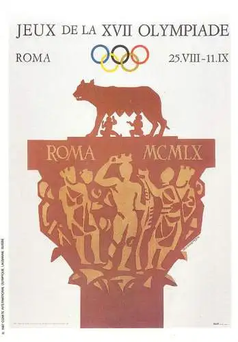 Olympic Games poster postcard 1991 - Rome