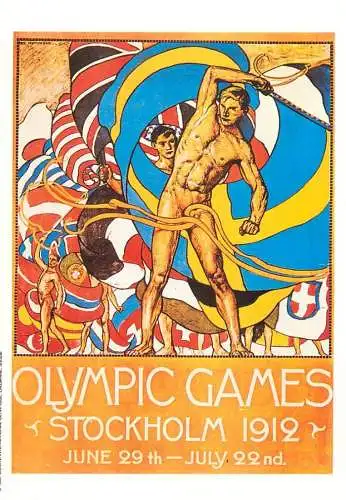 Olympic Games poster postcard 1991 - Stockholm