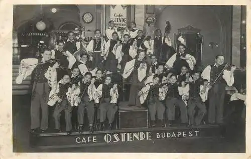 Hungary Budapest cafe Ostende music band photo postcard