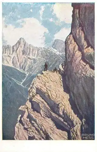 Austria scenic mountains Kunstler AK Bruno Hess 1924