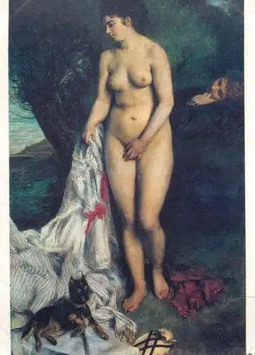 Fine arts postcard Pierre Auguste Renoir la baigneuse au griffon
