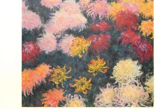 Fine arts postcard Claude Monet chrysanthemes